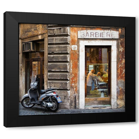 Barbiere Black Modern Wood Framed Art Print by Nielsen, Stefan