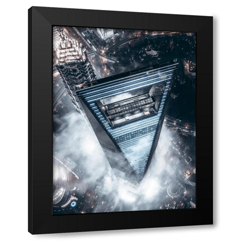 The Triangle Black Modern Wood Framed Art Print by Tien, Aron