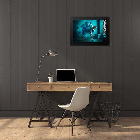 Tinkerbell Black Modern Wood Framed Art Print by Muliani Hartojo, Angela