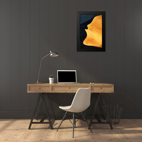 The Sand Dune under Morning Sunshine Black Modern Wood Framed Art Print by Qiu, Jenny