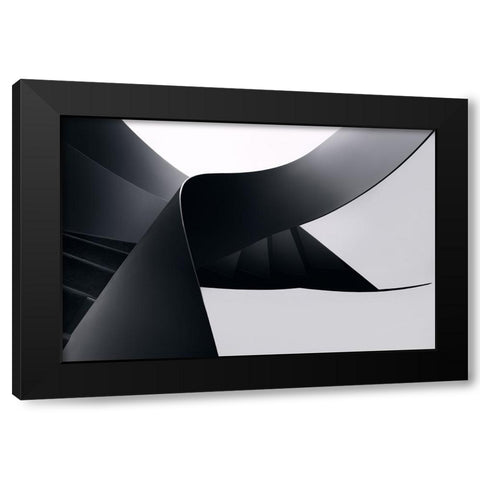 Diverging lines Black Modern Wood Framed Art Print by Azevedo, Olavo