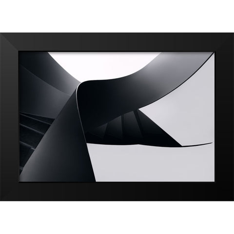Diverging lines Black Modern Wood Framed Art Print by Azevedo, Olavo