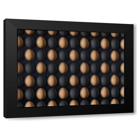EGG Black Modern Wood Framed Art Print by Zhang, Yujie