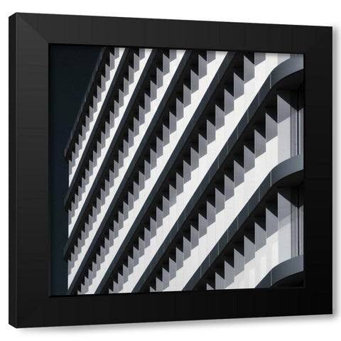 Lines Of Jags Ii Black Modern Wood Framed Art Print by Hawerkamp, Hans-Wolfgang