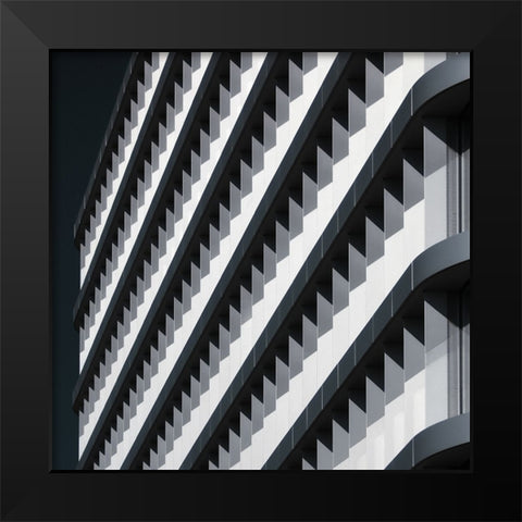 Lines Of Jags Ii Black Modern Wood Framed Art Print by Hawerkamp, Hans-Wolfgang