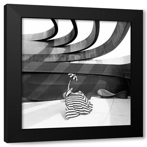 The Ambrella Black Modern Wood Framed Art Print with Double Matting by Waldmann, Shlomo