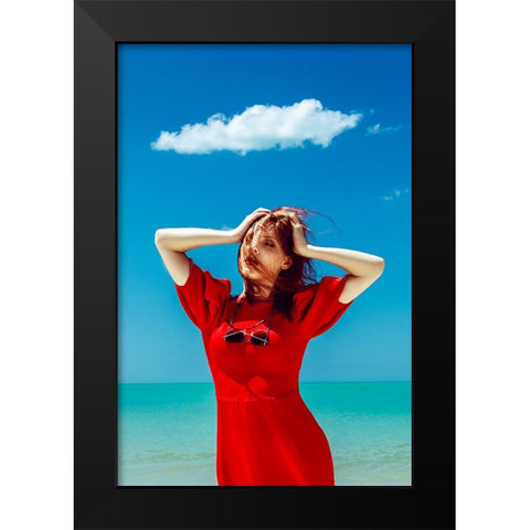 The Red Breeze Black Modern Wood Framed Art Print by Bolgov (Axe), Ruslan