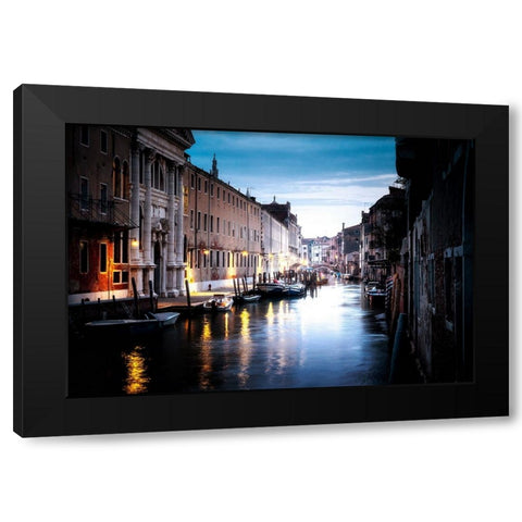 Venice night Black Modern Wood Framed Art Print with Double Matting by Endo, Yoshikazu