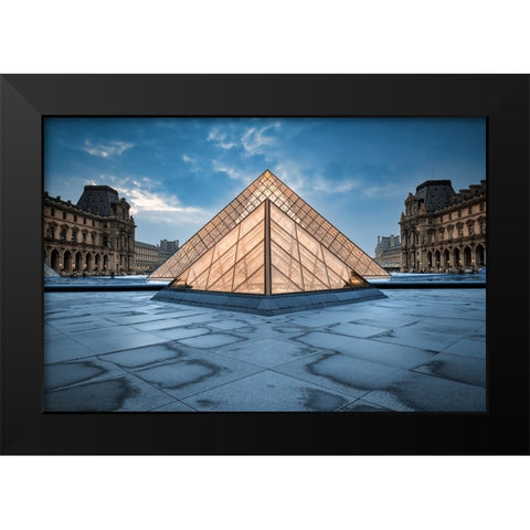 Triangle Of Light Black Modern Wood Framed Art Print by Ehrlich, Amir