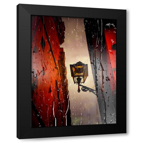 Street Light Black Modern Wood Framed Art Print with Double Matting by Jasmine
