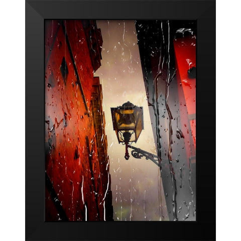 Street Light Black Modern Wood Framed Art Print by Jasmine