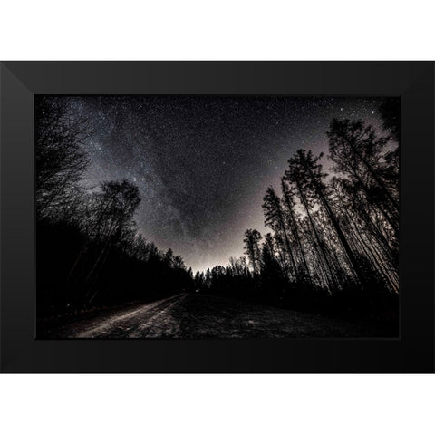 Lights of th Night Black Modern Wood Framed Art Print by Winiarski, Lukasz