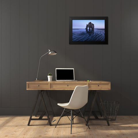 Rhino Rock Black Modern Wood Framed Art Print by Ding, Sunny