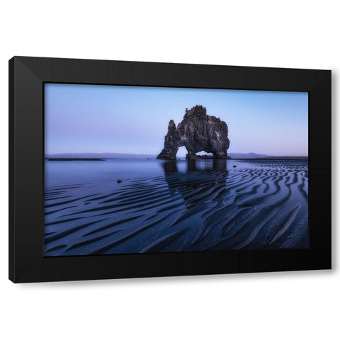 Rhino Rock Black Modern Wood Framed Art Print by Ding, Sunny