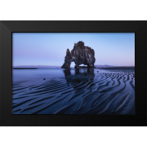Rhino Rock Black Modern Wood Framed Art Print by Ding, Sunny