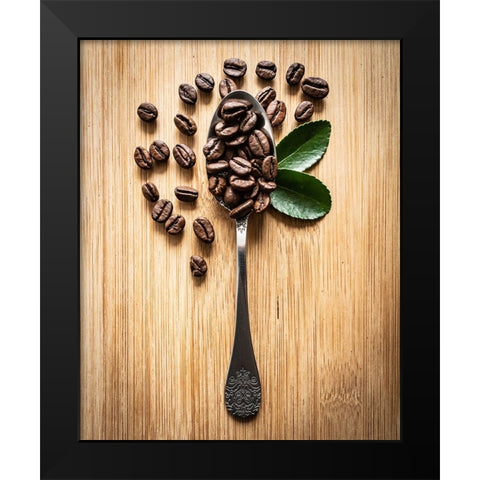 Art of coffee Black Modern Wood Framed Art Print by Condrea, Roxi