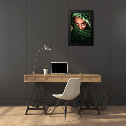 Fateme Black Modern Wood Framed Art Print by Mokhtari, Mehdi
