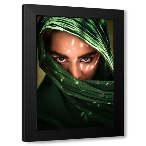 Fateme Black Modern Wood Framed Art Print with Double Matting by Mokhtari, Mehdi