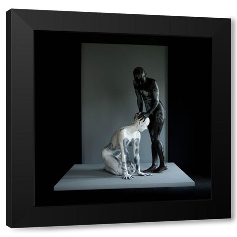 Nonverbal 3/8 *Get Closerq Black Modern Wood Framed Art Print with Double Matting by woodplane
