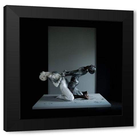 Nonverbal 5/8 Qbe Foundq Black Modern Wood Framed Art Print by woodplane