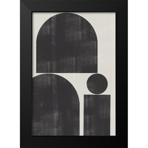 Shape Study No1. Black Modern Wood Framed Art Print by The Miuus Studio