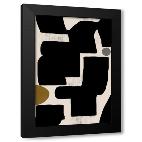 Abstract Art No1. Black Modern Wood Framed Art Print by The Miuus Studio