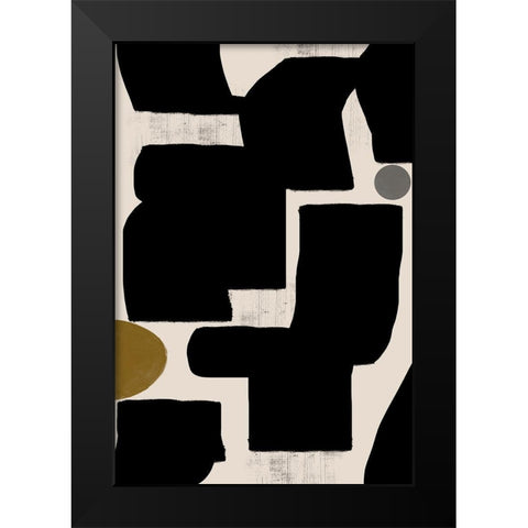 Abstract Art No1. Black Modern Wood Framed Art Print by The Miuus Studio