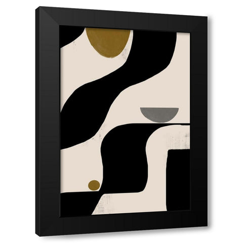 Abstract Art No2. Black Modern Wood Framed Art Print by The Miuus Studio