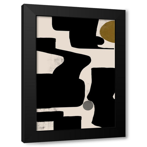 Abstract Art No3 Black Modern Wood Framed Art Print with Double Matting by The Miuus Studio