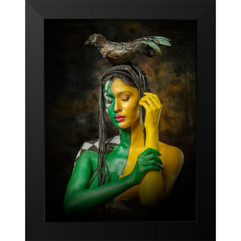 QUEEN OF BLACK MAGIC Black Modern Wood Framed Art Print by Bhattacharyya, Partha