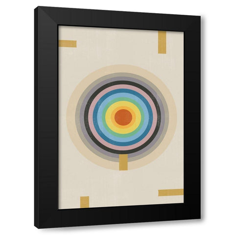 Point of Balance Black Modern Wood Framed Art Print by The Miuus Studio