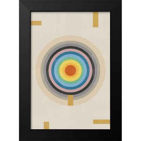 Point of Balance Black Modern Wood Framed Art Print by The Miuus Studio