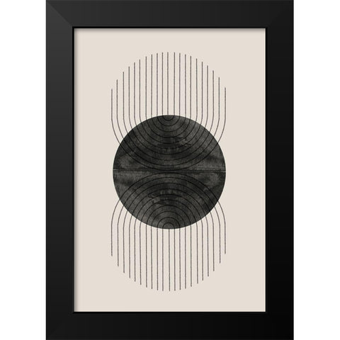 Perfect Point Black Black Modern Wood Framed Art Print by The Miuus Studio