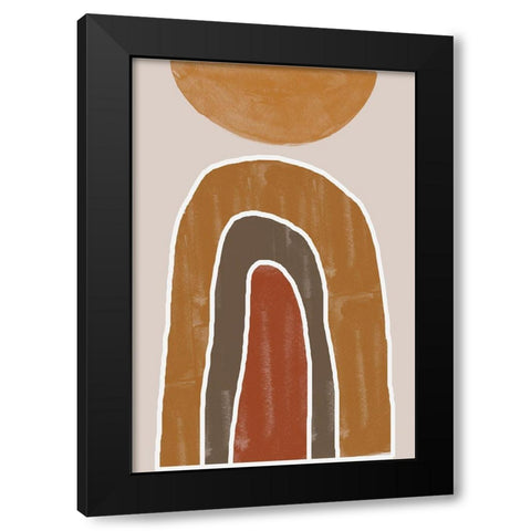 Abstract Rainbow Black Modern Wood Framed Art Print by The Miuus Studio
