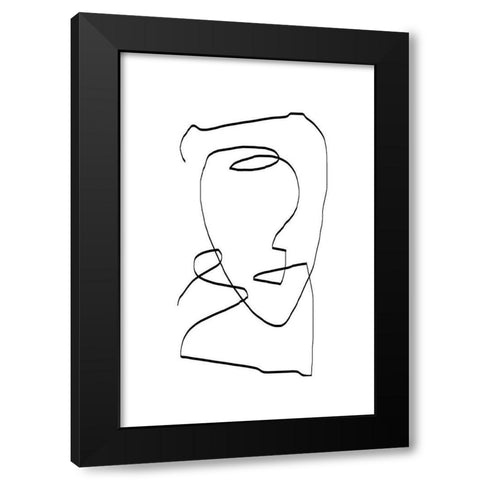 Abstract Head No1. Black Modern Wood Framed Art Print by The Miuus Studio