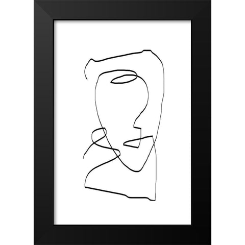 Abstract Head No1. Black Modern Wood Framed Art Print by The Miuus Studio