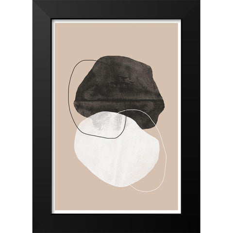 Cosmic abstract Black Modern Wood Framed Art Print by The Miuus Studio