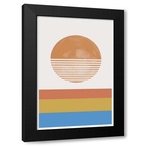Retro Landscape Black Modern Wood Framed Art Print with Double Matting by The Miuus Studio