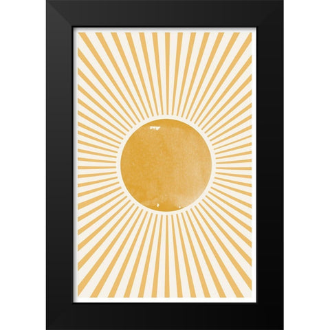 Boho Sun Black Modern Wood Framed Art Print by The Miuus Studio