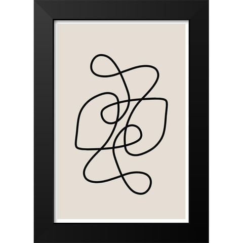 Line Art Black Modern Wood Framed Art Print by The Miuus Studio
