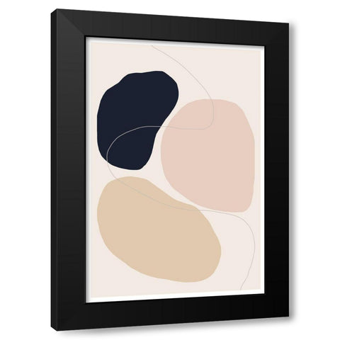 Abstract Composition Black Modern Wood Framed Art Print with Double Matting by The Miuus Studio