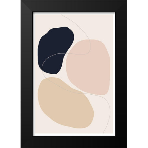 Abstract Composition Black Modern Wood Framed Art Print by The Miuus Studio