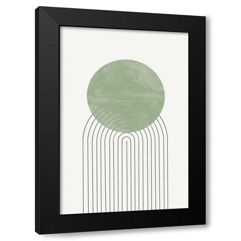 Green Moon No1. Black Modern Wood Framed Art Print by The Miuus Studio