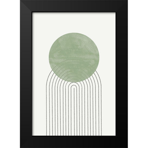 Green Moon No1. Black Modern Wood Framed Art Print by The Miuus Studio