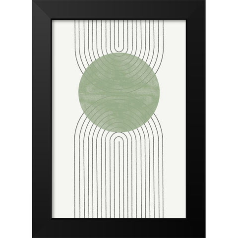 Green Moon No2. Black Modern Wood Framed Art Print by The Miuus Studio