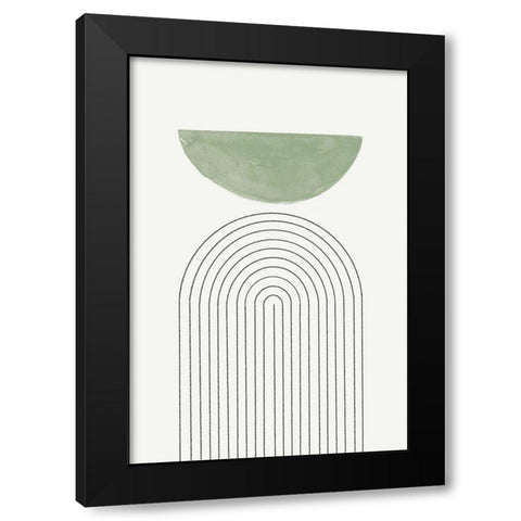 Green Moon No3. Black Modern Wood Framed Art Print by The Miuus Studio