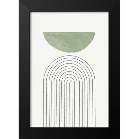 Green Moon No3. Black Modern Wood Framed Art Print by The Miuus Studio