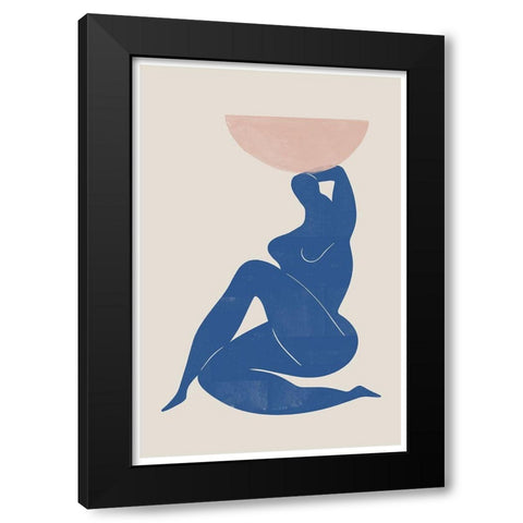 Vase and Woman Black Modern Wood Framed Art Print with Double Matting by The Miuus Studio