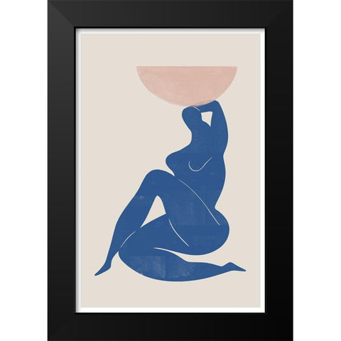 Vase and Woman Black Modern Wood Framed Art Print by The Miuus Studio