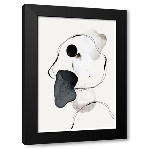 Abstract World no1. Black Modern Wood Framed Art Print by The Miuus Studio